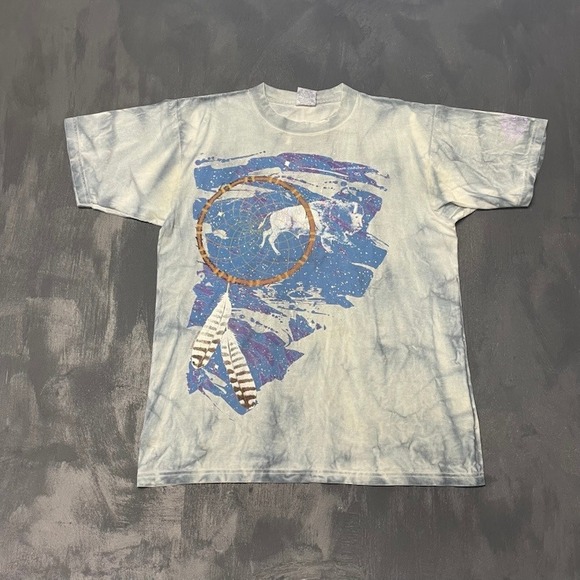 Gildan Other - Vintage Buffalo Dreamcatcher Shirt Large Grey 1990s Excellent Tie Dye Gildan